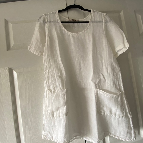 FLAX white linen tunic - Picture 1 of 6